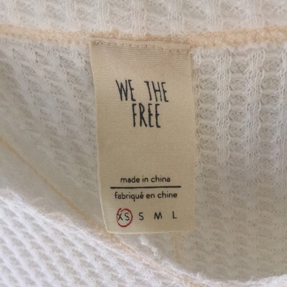 We the Free White Waffle with Bell Sleeves